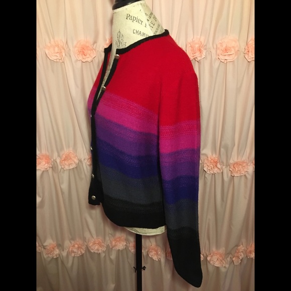 Karen Scott Colorful Striped Sweater Cardigan - Picture 6 of 10